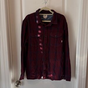 Vans Men's Burgundy Plaid Flannel Shirt